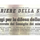 La prima pagina del &quot;Corriere della Sera&quot; dell&#039;11 novembre 1938